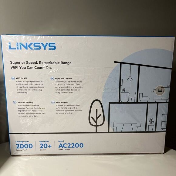 Linksys Max- Stream Tri- Band Mesh WiFi 5 Router, AC2200, MR8300 - Picture 2 of 6